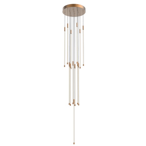 Motif 13-Inch LED Multi-Port Pendant in Brushed Gold by Kuzco Lighting