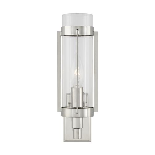 Lauren Ralph Lauren Flynn Polished Nickel 10.88-Inch Tall Sconce by Visual Comfort Studio
