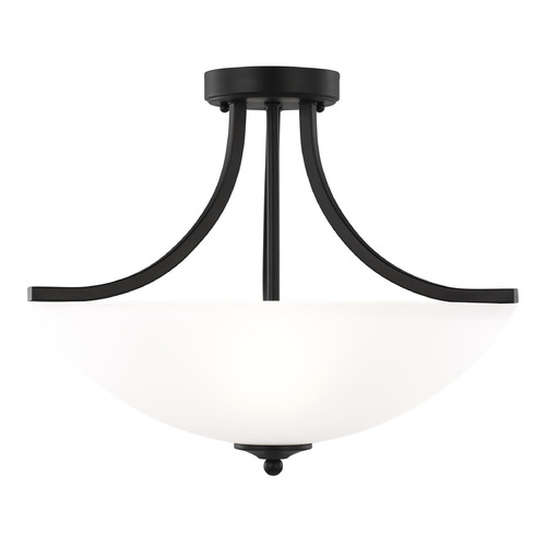 Geary 18.63-Inch LED Semi-Flush Mount in Black by Generation Lighting