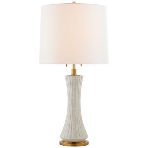 Visual Comfort Signature Collection Thomas OBrien Elena Table Lamp in White Crackle by Visual Comfort Signature TOB3655WTCL