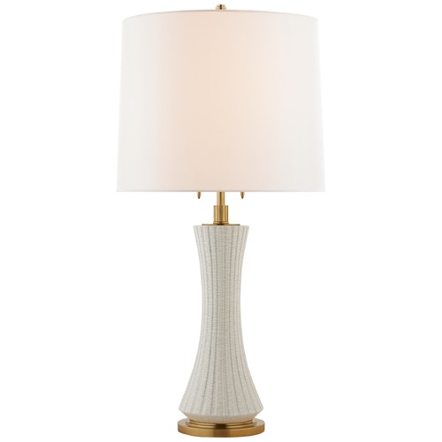 Thomas OBrien Elena Table Lamp in White Crackle by Visual Comfort Signature