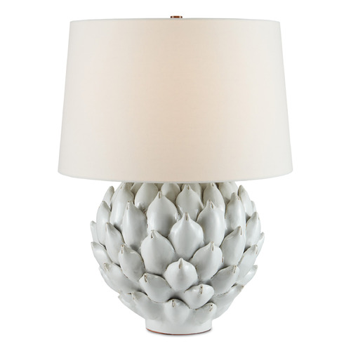 Currey and Company Cynara Antique White Table Lamp with Empire Shade