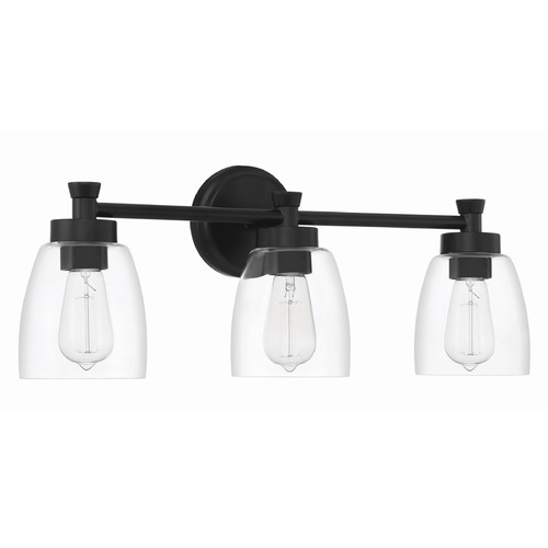 Henning Flat Black Bathroom Light by Craftmade Lighting