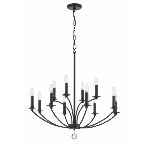 Mila 32-Inch Chandelier in Black by Crystorama Lighting
