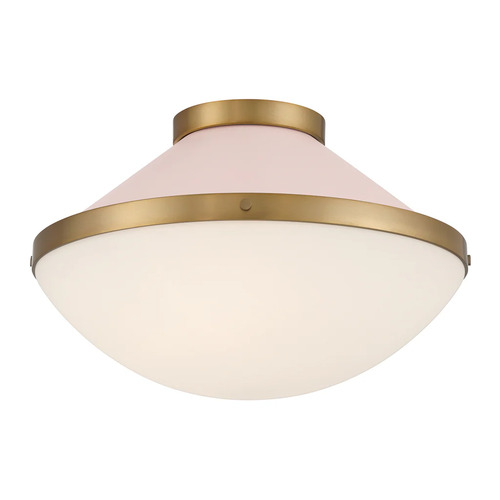 Crystorama Lighting Xander 2-Light Flush Mount in Gold & Blush by Crystorama Lighting XAN-8002-VG-BH