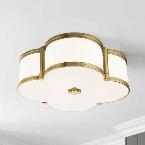 Chandler 3-Light Flush Mount in Aged Brass by Hudson Valley Lighting