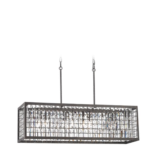 Elk Lighting Elk Lighting Nadina Silverdust Iron Island Light with Rectangle Shade 14341/4