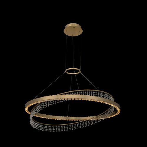 Saturno 36-Inch LED Pendant in Brushed Brass by Allegri Crystal
