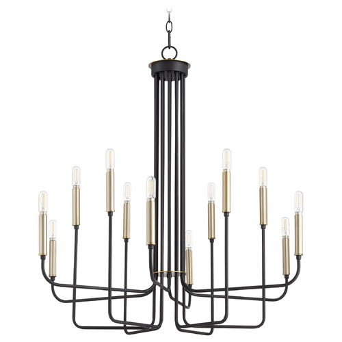 Hope Noir & Aged Brass Chandelier by Quorum Lighting