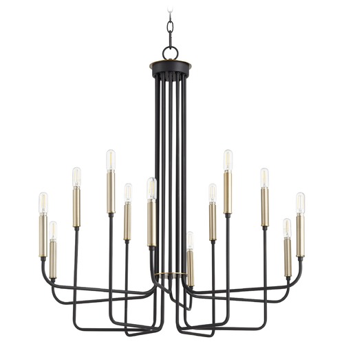 Quorum Lighting Hope Noir & Aged Brass Chandelier by Quorum Lighting 630-126980