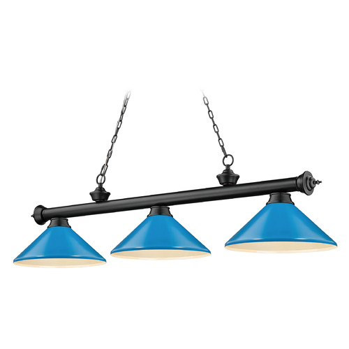 Cordon Matte Black Billiard Light by Z-Lite