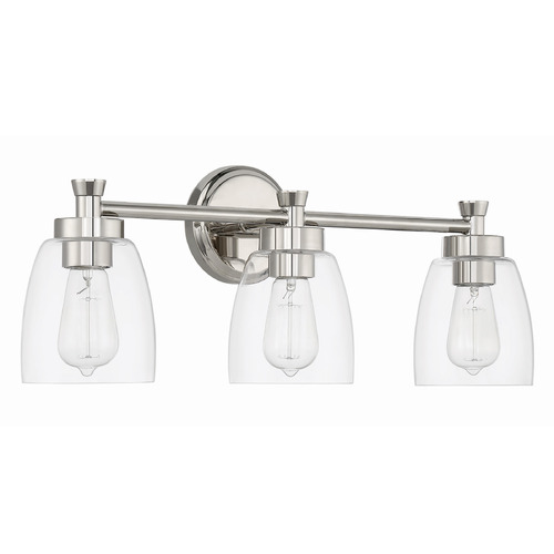 Henning Polished Nickel Bathroom Light by Craftmade Lighting