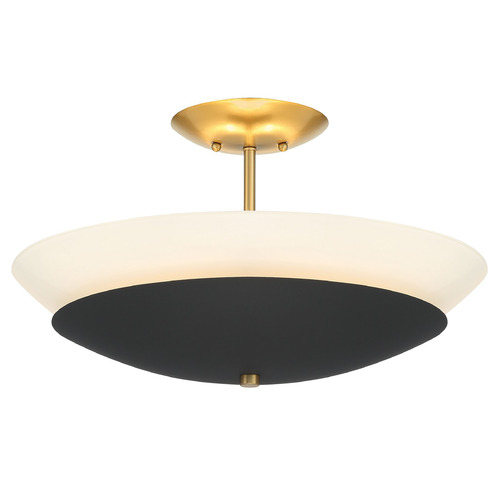 Minka Lavery Bax Sand Coal & Soft Brass Semi-Flush Mount by Minka Lavery 1701-781