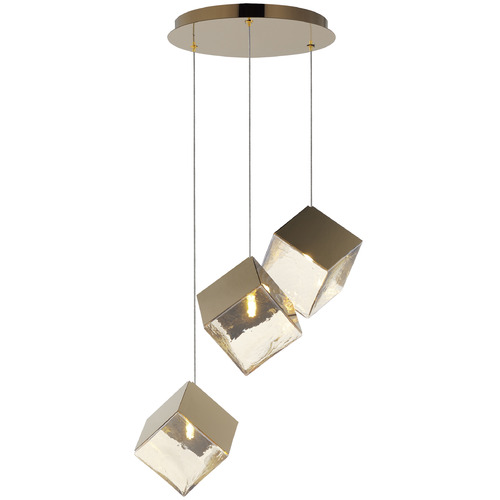 Ice Cube French Gold LED Multi-Light Pendant by ET2 Lighting