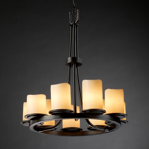 Justice Design Group Justice Design Group Candlearia Collection Chandelier CNDL-8766-14-CREM-MBLK