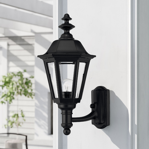 Hinkley Outdoor Wall Light with Clear Glass in Black Finish 1419BK