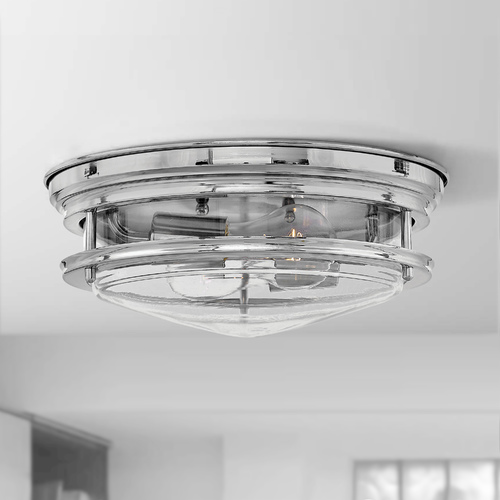 Industrial 12-Inch Chrome Flush Mount by Hinkley Lighting