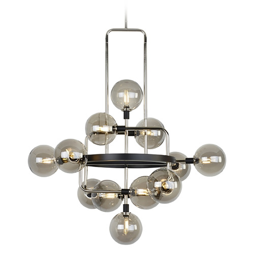 Visual Comfort Modern Collection Sean Lavin Viaggio LED Chandelier in Polished Nickel & Black by Visual Comfort Modern 700VGOSN-LED927