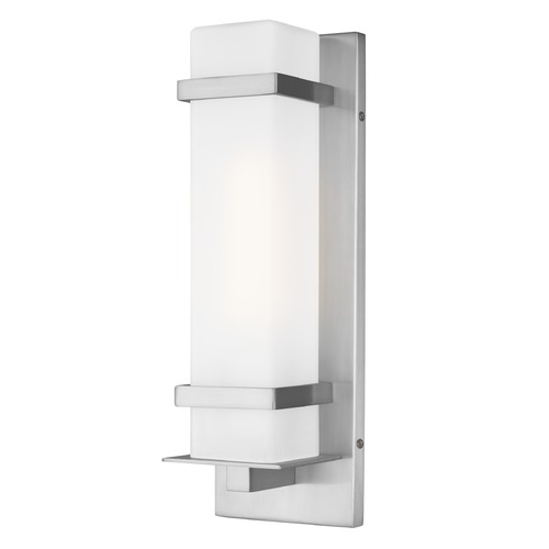 Alban Satin Aluminum Outdoor Wall Light by Generation Lighting