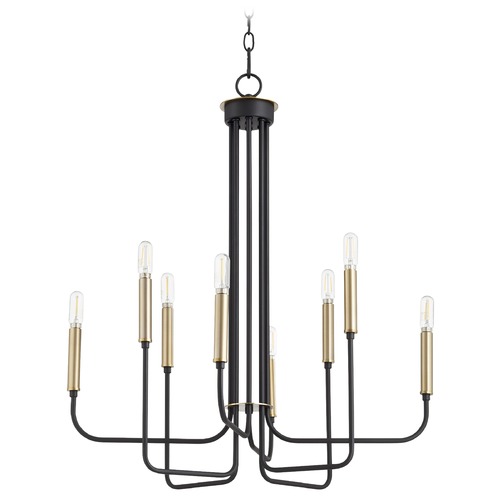 Quorum Lighting Hope Noir & Aged Brass Chandelier by Quorum Lighting 630-8-6980