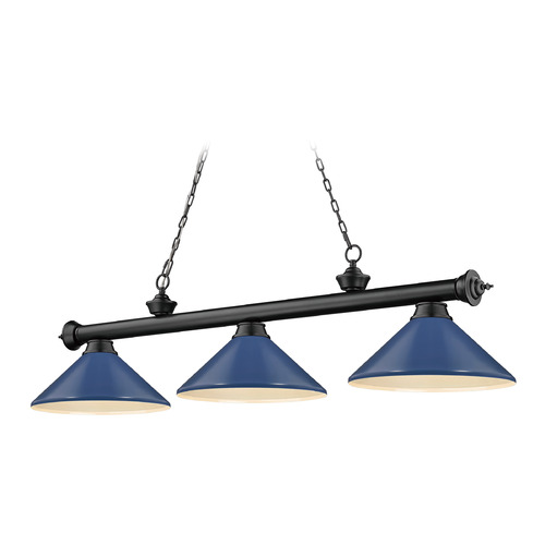 Cordon Matte Black Billiard Light by Z-Lite