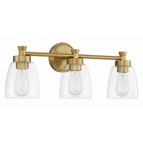 Craftmade Lighting Henning Satin Brass Bathroom Light by Craftmade Lighting 12724SB3