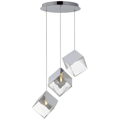 Ice Cube Polished Chrome LED Multi-Light Pendant by ET2 Lighting