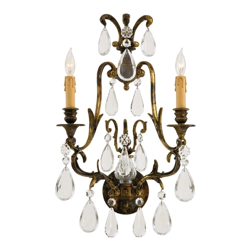 Metropolitan Lighting Crystal Sconce Wall Light in Oxidized Brass Finish N952115