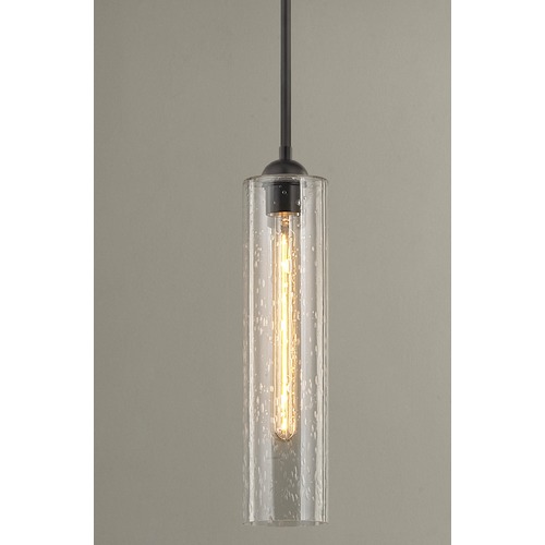 Industrial Seeded Glass Bronze Mini-Pendant