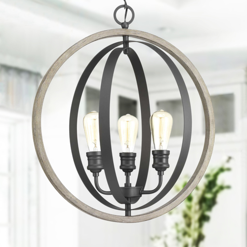 Progress Lighting Conestee Graphite 3-Light Pendant by Progress Lighting P500093-143