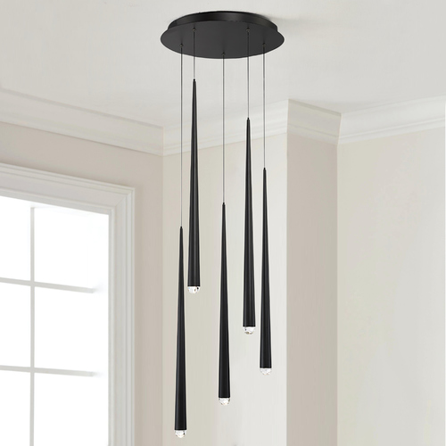 Cascade 5-Light LED Linear Pendant in Black by Modern Forms