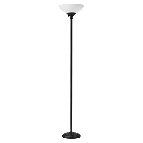 Adesso Home Glenn Black Torchiere Lamp with Bowl / Dome Shade