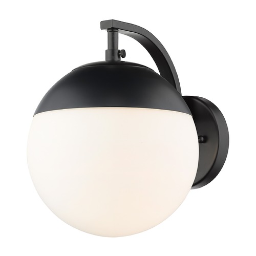 Golden Lighting Dixon Black Sconce by Golden Lighting 3218-1WBLK-BLK