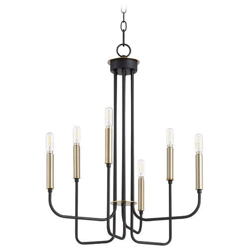 Hope Noir & Aged Brass Chandelier by Quorum Lighting