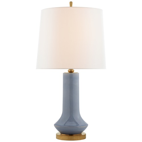 Visual Comfort Signature Collection Thomas OBrien Luisa Lamp in Polar Blue Crackle by Visual Comfort Signature TOB3657PBCL