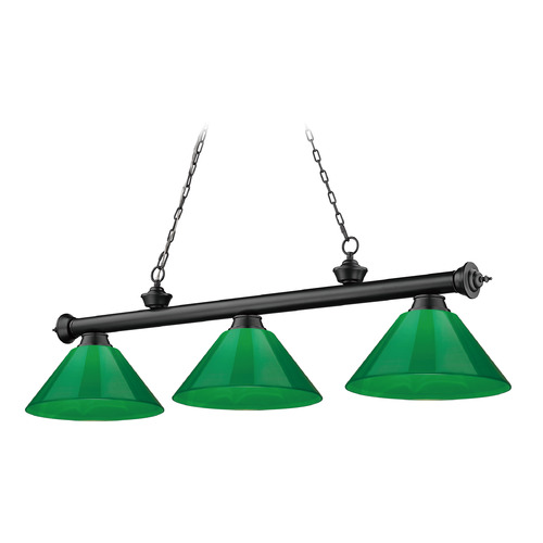 Z-Lite Cordon Matte Black Billiard Light by Z-Lite 2306-3MB-PGR