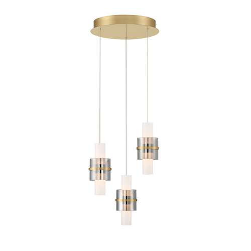 Rola 3-Light LED Chandelier in Gold by Eurofase Lighting