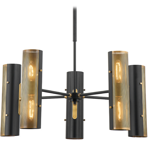 Troy Lighting Troy Lighting Mikka Patina Brass & Soft Black LED Chandelier F5630-PBR/SBK