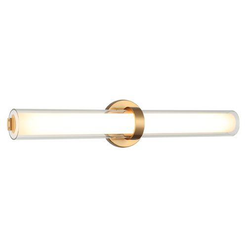 Satchie Aged Gold Brass LED Vertical Bathroom Light by Matteo Lighting