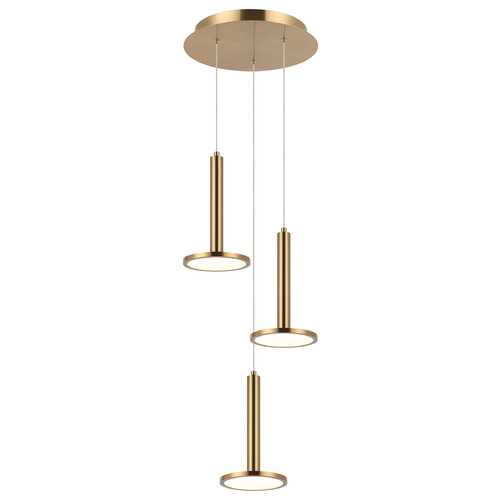 Matteo Lighting Extraterrestrial Aged Gold Brass LED Multi-Light Pendant