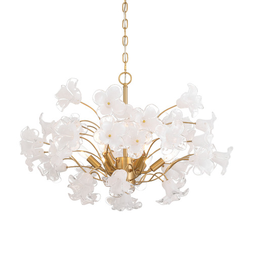 Bloome 6-Light Chandelier in Legacy Brass by Metropolitan Lighting