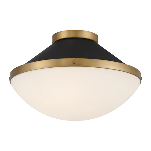 Crystorama Lighting Xander 2-Light Flush Mount in Gold & Black by Crystorama Lighting XAN-8002-VG-MK