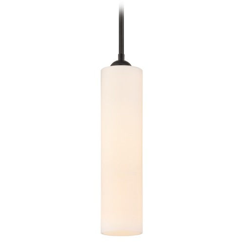 Design Classics Lighting Bronze Mini-Pendant with White Glass 581-220 GL1628C