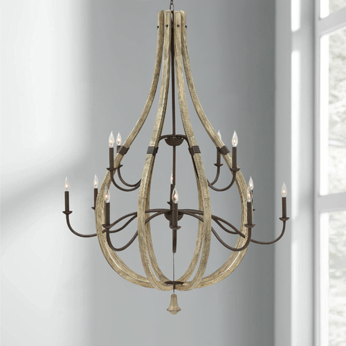 Middlefield Chandelier in Iron & Weathered Ash by Fredrick Ramond