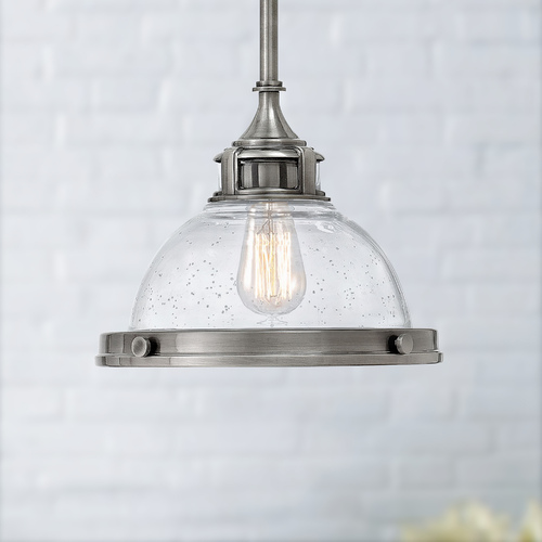 Hinkley Amelia 11.50-Inch Polished Antique Nickel Pendant by Hinkley Lighting 3123PL