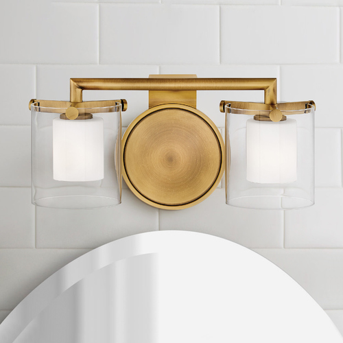 Hinkley Rixon 2-Light Heritage Brass Bathroom Light by Hinkley Lighting 5492HB