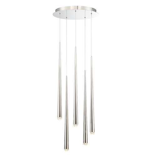 Cascade 5-Light LED Crystal Chandelier in Polished Nickel by Modern Forms