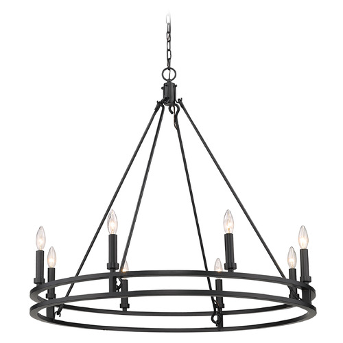 Dennison Matte Black Chandelier by Z-Lite