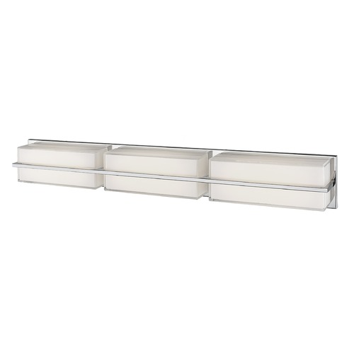 Kuzco Lighting Modern Chrome LED Bathroom Light with Frosted Shade 3000K 1600LM by Kuzco Lighting VL2436-CH