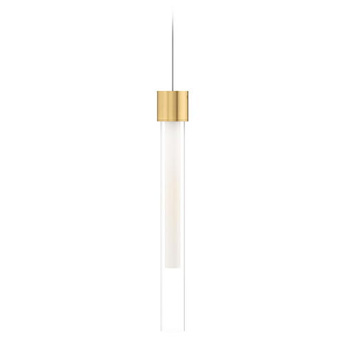 Visual Comfort Modern Collection Mini Linger LED MonoRail Pendant in Brass by Visual Comfort Modern 700MOLNGFNB-LED930
